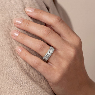 Milgrain Solitaire Wedding Band