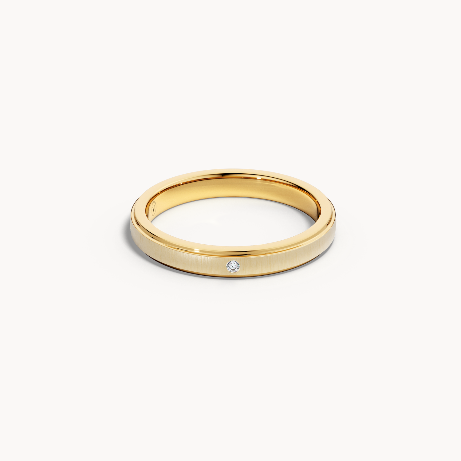 Slim Solitaire Wedding Band
