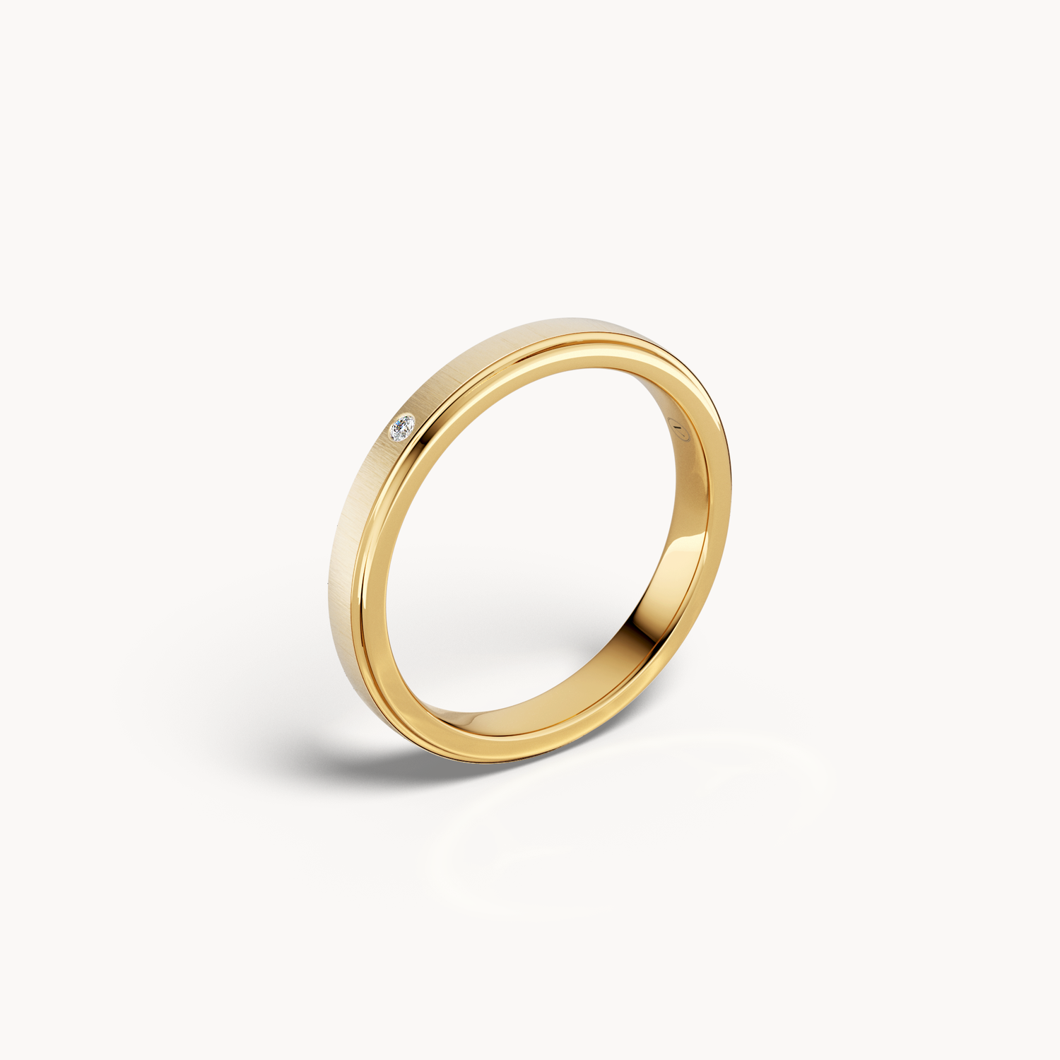 Slim Solitaire Wedding Band