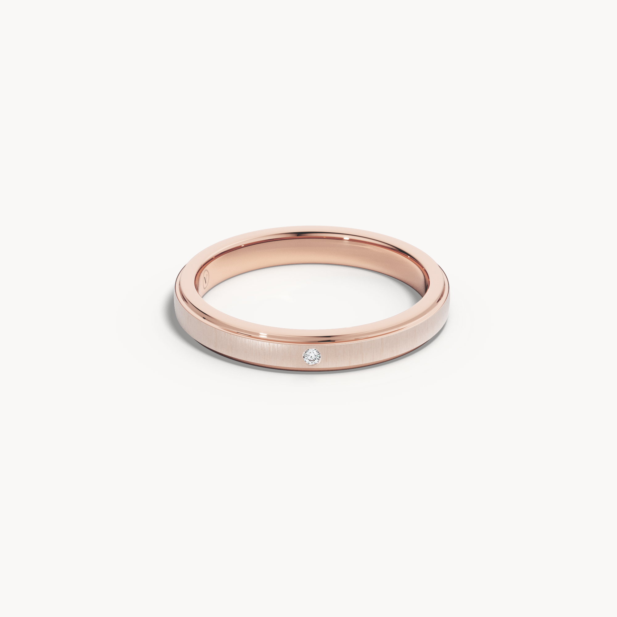 Slim Solitaire Wedding Band