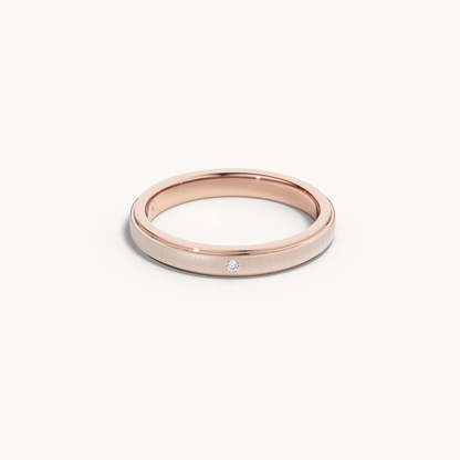 Slim Solitaire Wedding Band