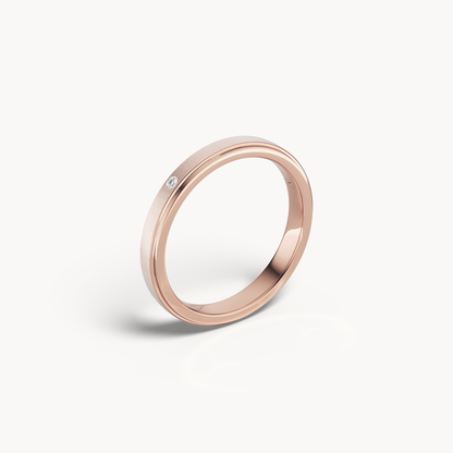 Slim Solitaire Wedding Band