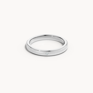 Slim Solitaire Wedding Band