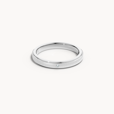 Slim Solitaire Wedding Band