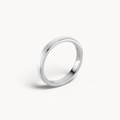 Slim Solitaire Wedding Band