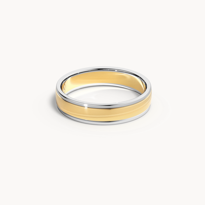 Bicolor Inlay Wedding Band