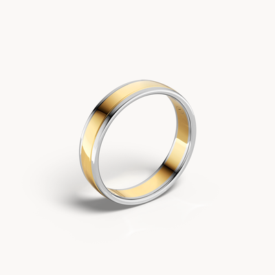 Bicolor Inlay Wedding Band