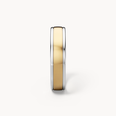Bicolor Inlay Wedding Band