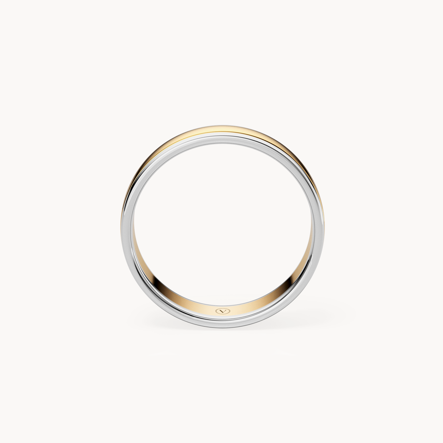 Bicolor Inlay Wedding Band