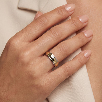 Bicolor Inlay Wedding Band