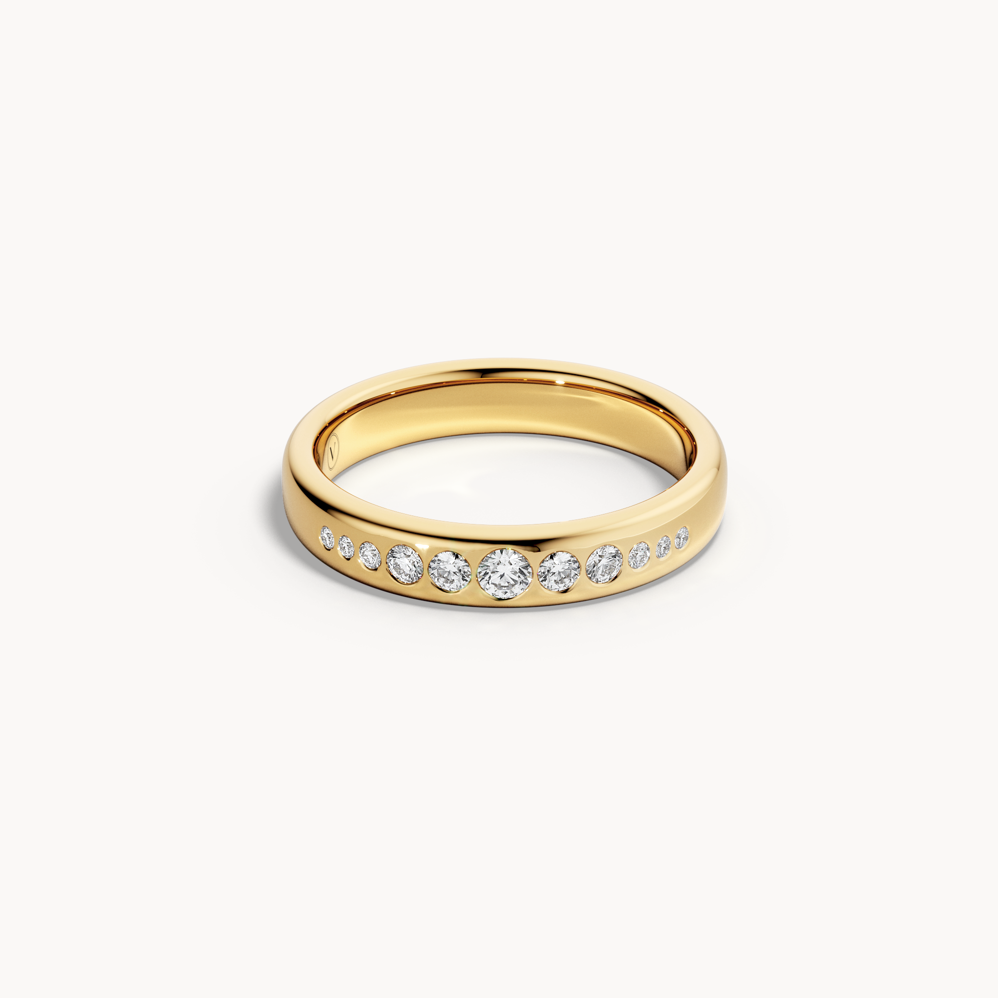Graduated Brilliant Wedding Band