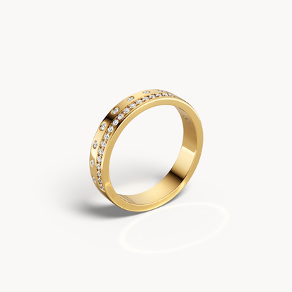 Channel &amp; Scattered Wedding Band