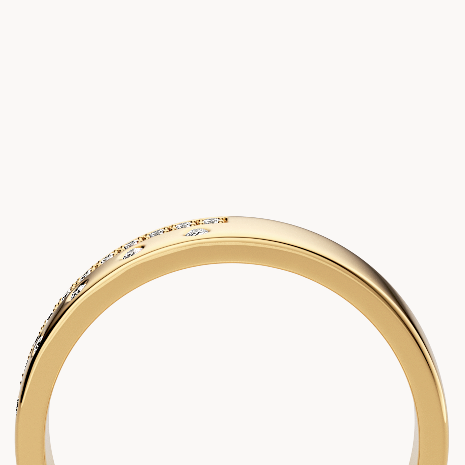 Channel &amp; Scattered Wedding Band