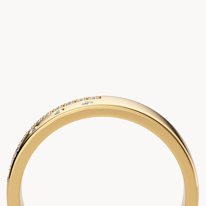 Channel &amp; Scattered Wedding Band