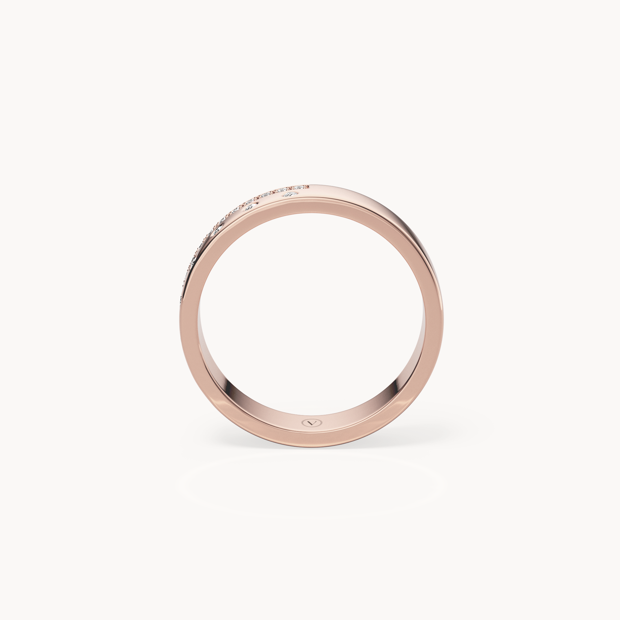 Channel &amp; Scattered Wedding Band