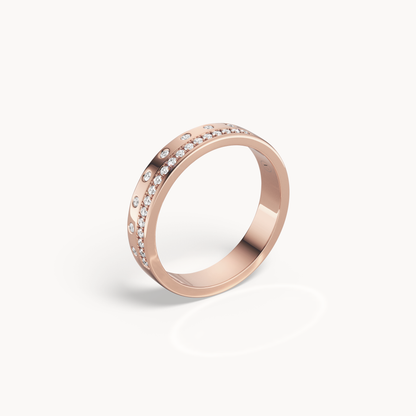 Channel &amp; Scattered Wedding Band