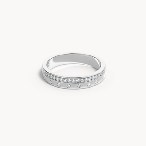 Channel & Scattered Wedding Band