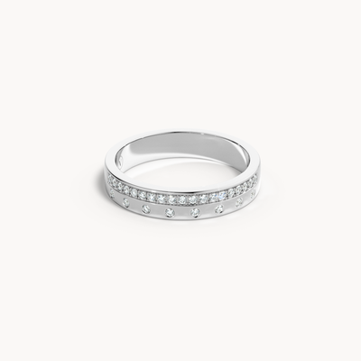 Channel & Scattered Wedding Band