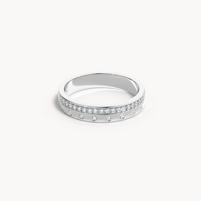Channel &amp; Scattered Wedding Band