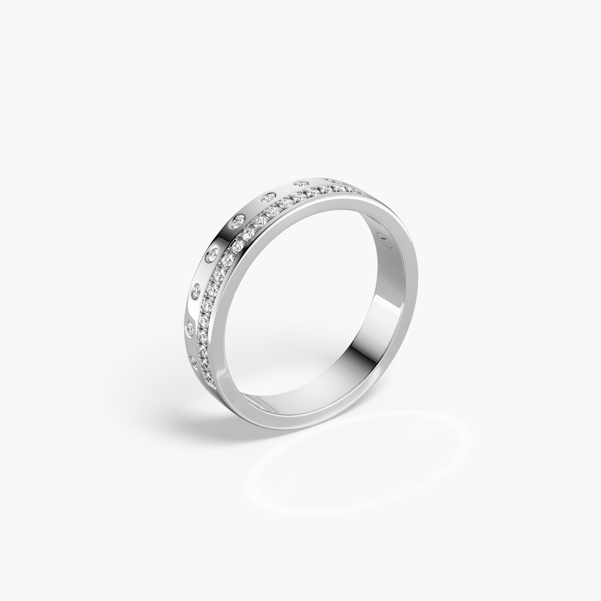 Channel &amp; Scattered Wedding Band