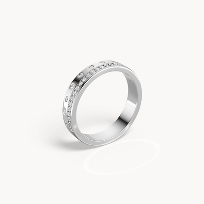 Channel & Scattered Wedding Band