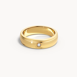 Square Solitaire Wedding Band