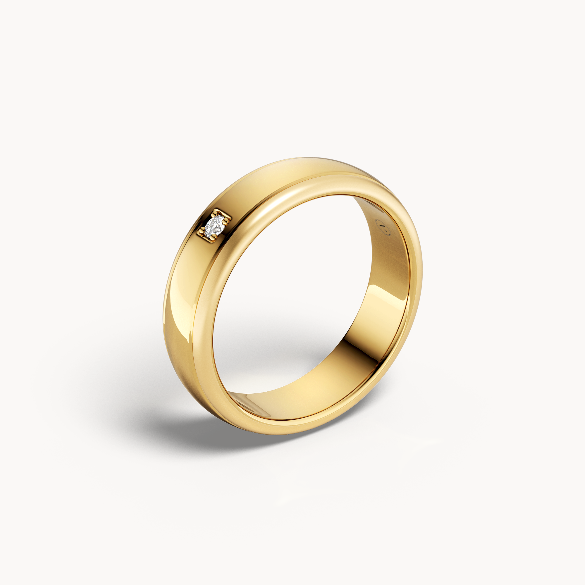Square Solitaire Wedding Band