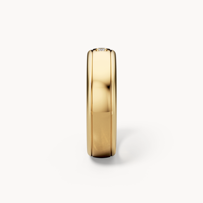 Square Solitaire Wedding Band