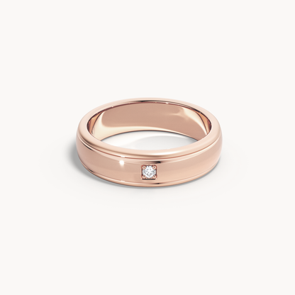 Square Solitaire Wedding Band