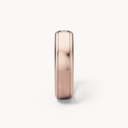 Square Solitaire Wedding Band