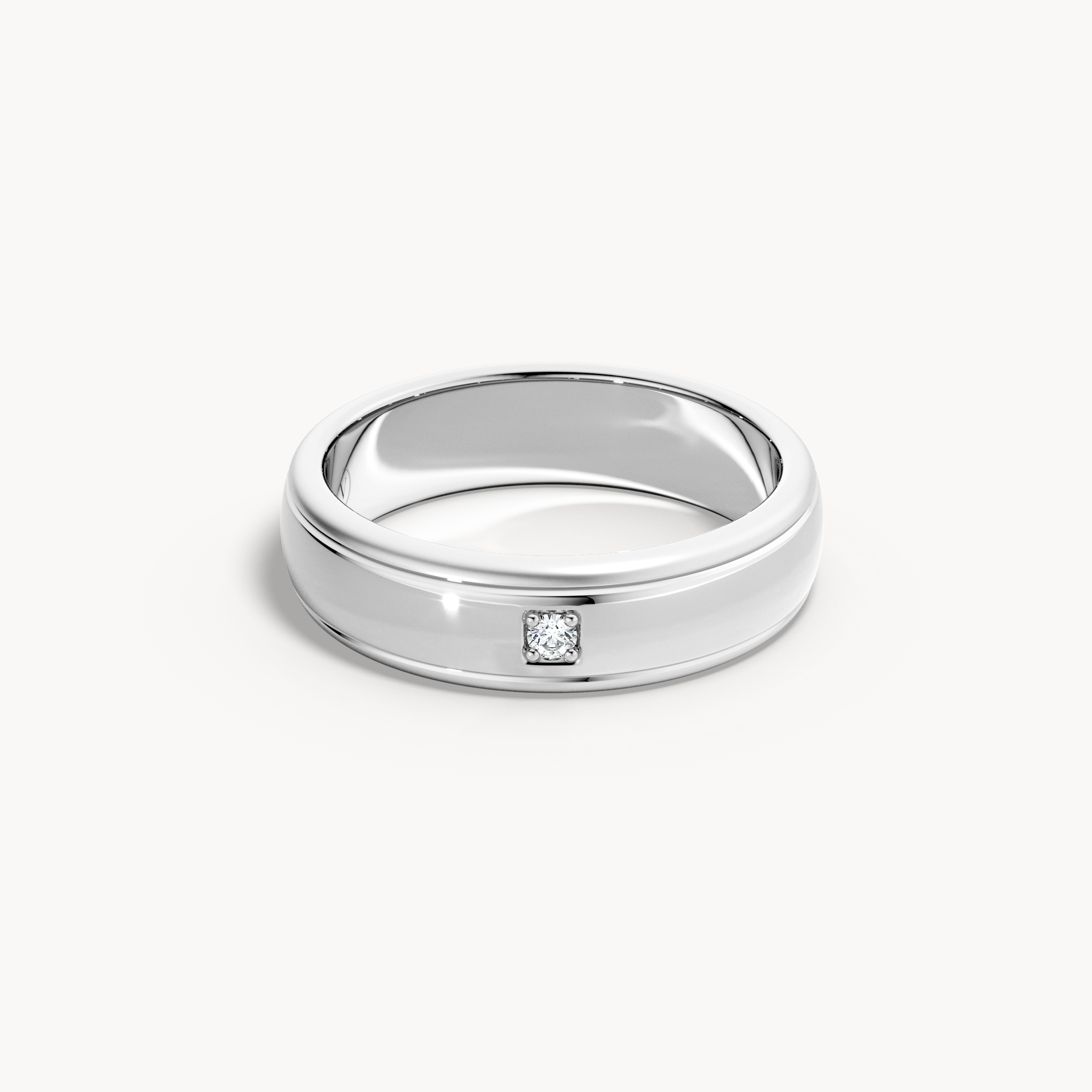 Square Solitaire Wedding Band