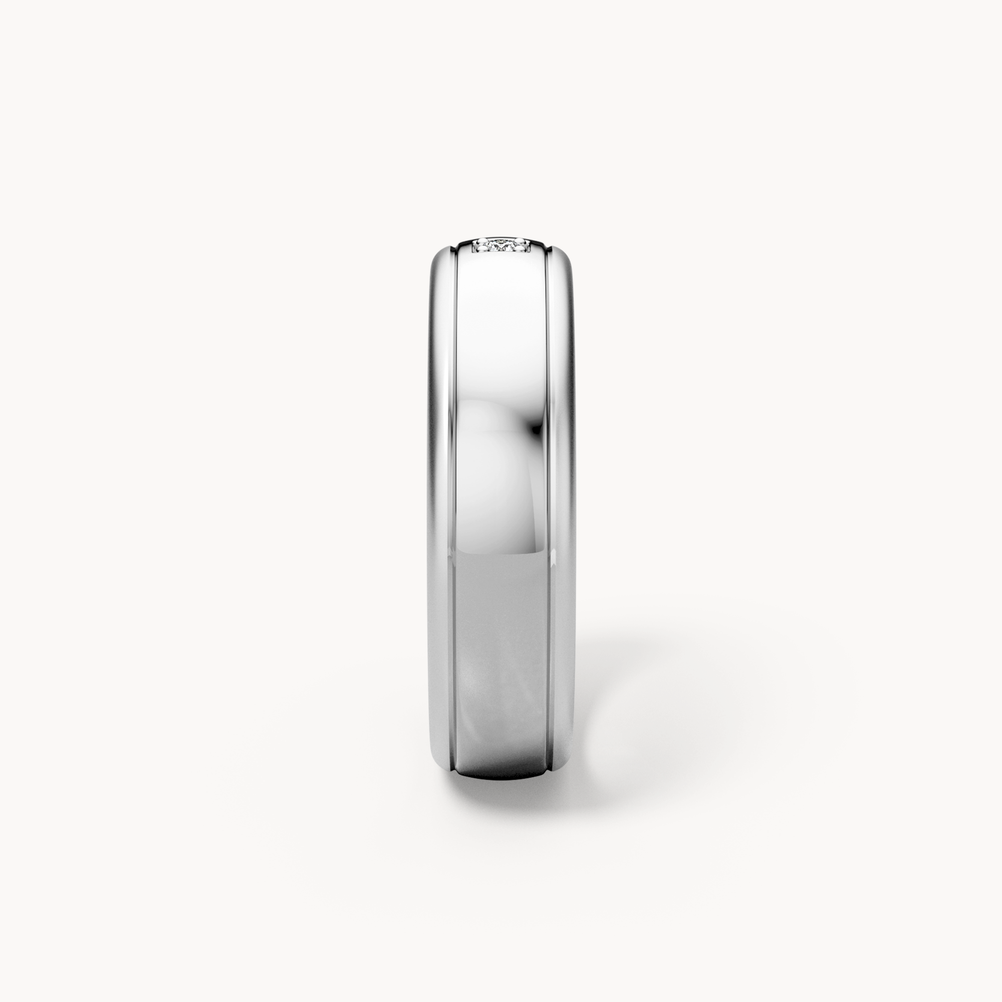 Square Solitaire Wedding Band