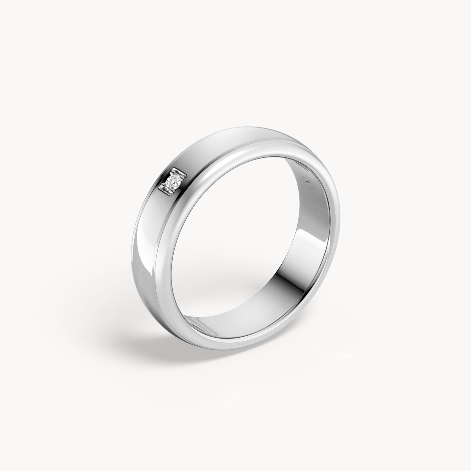 Square Solitaire Wedding Band