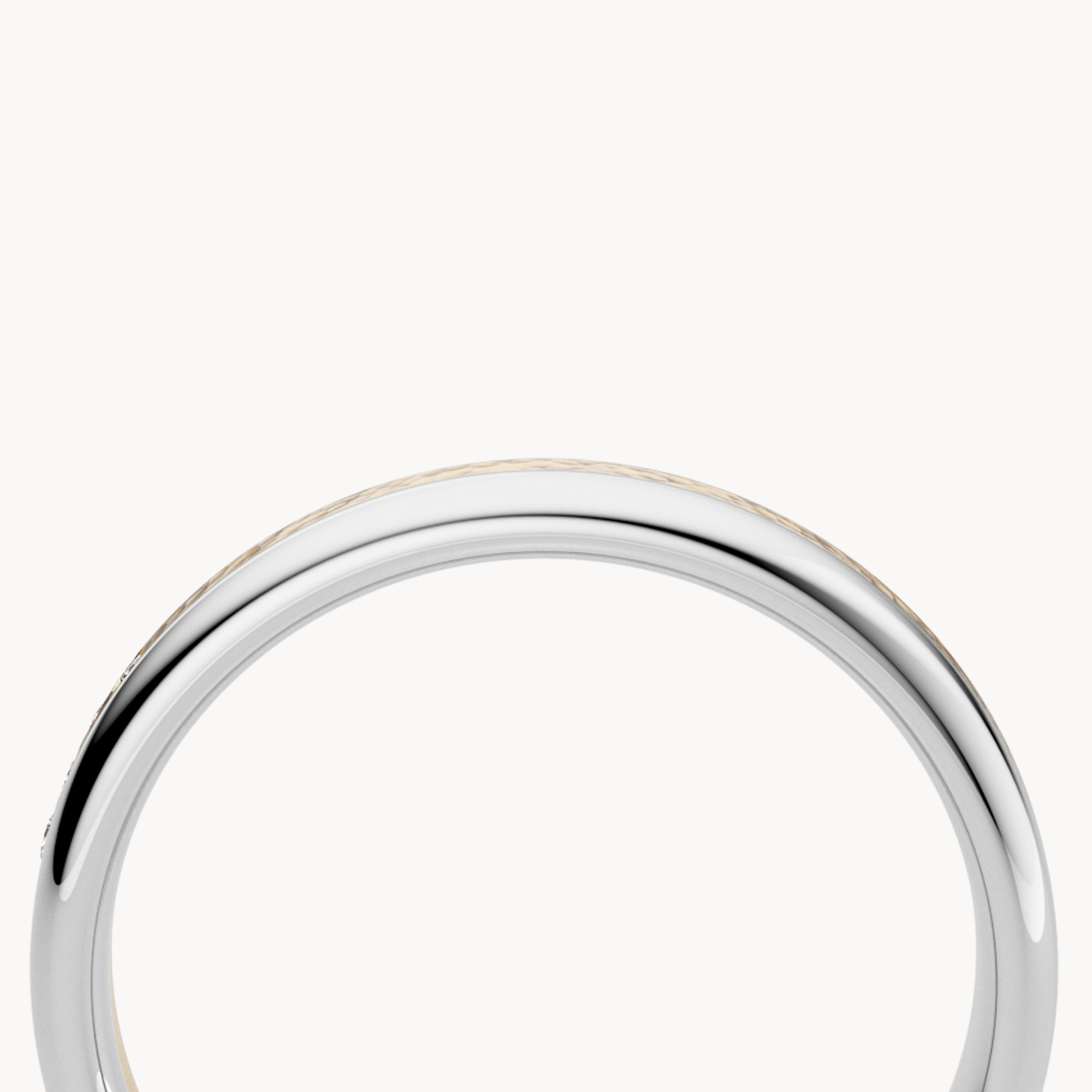 Bicolor Hammered Wedding Band