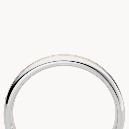Bicolor Hammered Wedding Band
