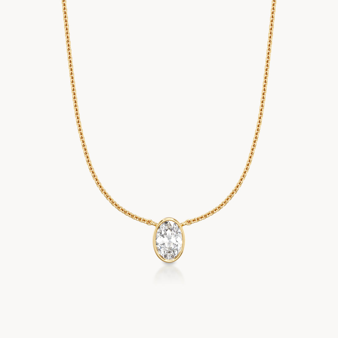 Bezel Necklace Oval