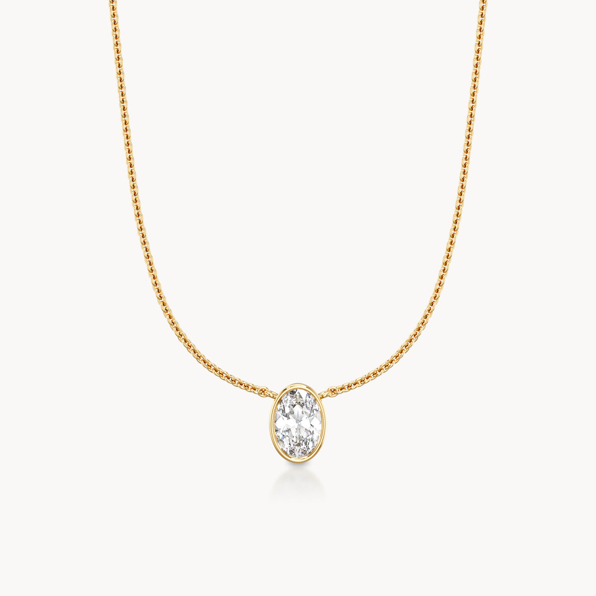 Bezel Necklace Oval