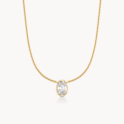 Bezel Necklace Oval