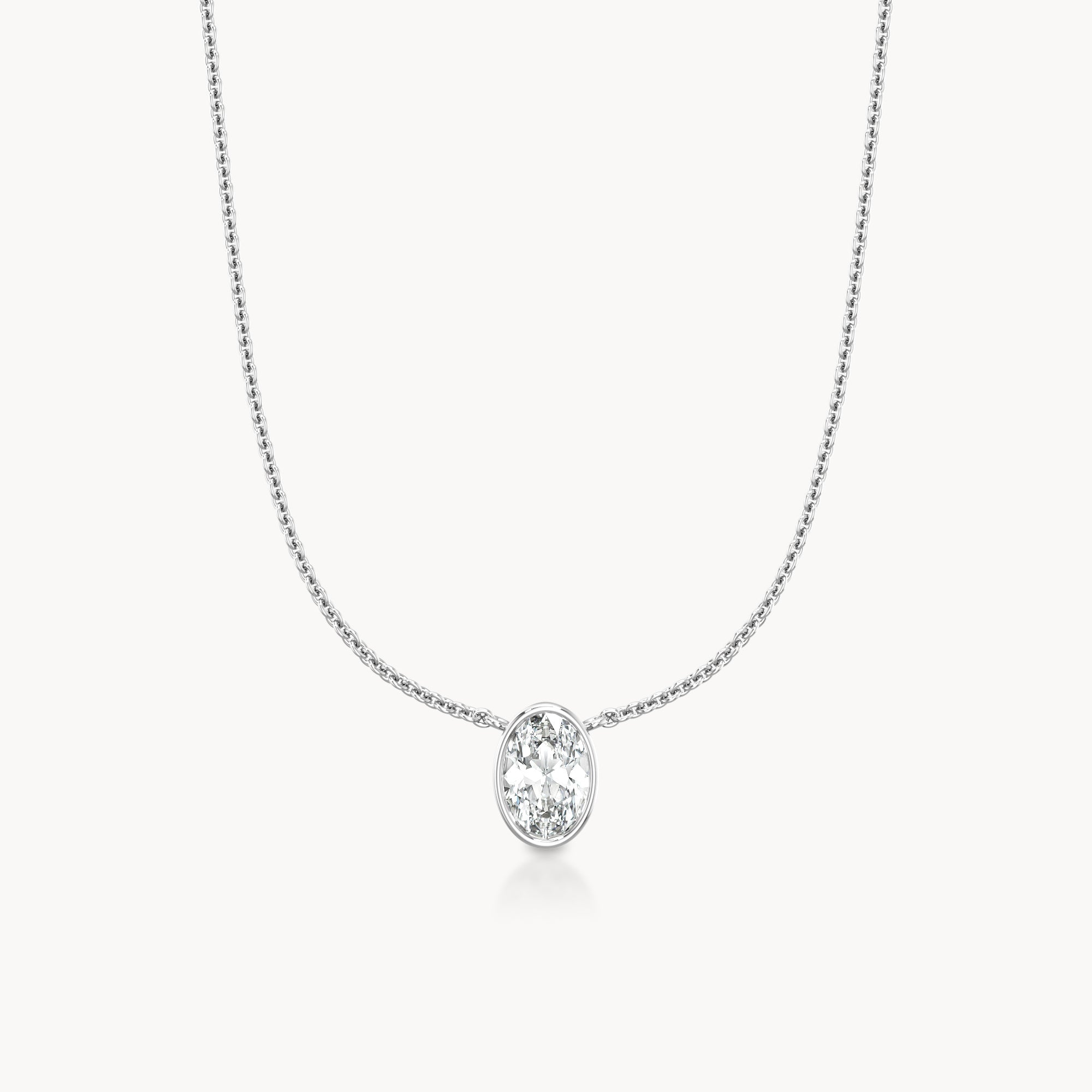 Bezel Necklace Oval