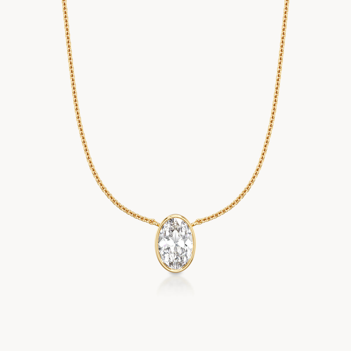 Bezel Necklace Oval