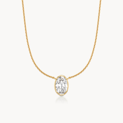 Bezel Necklace Oval