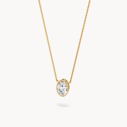 Bezel Necklace Oval