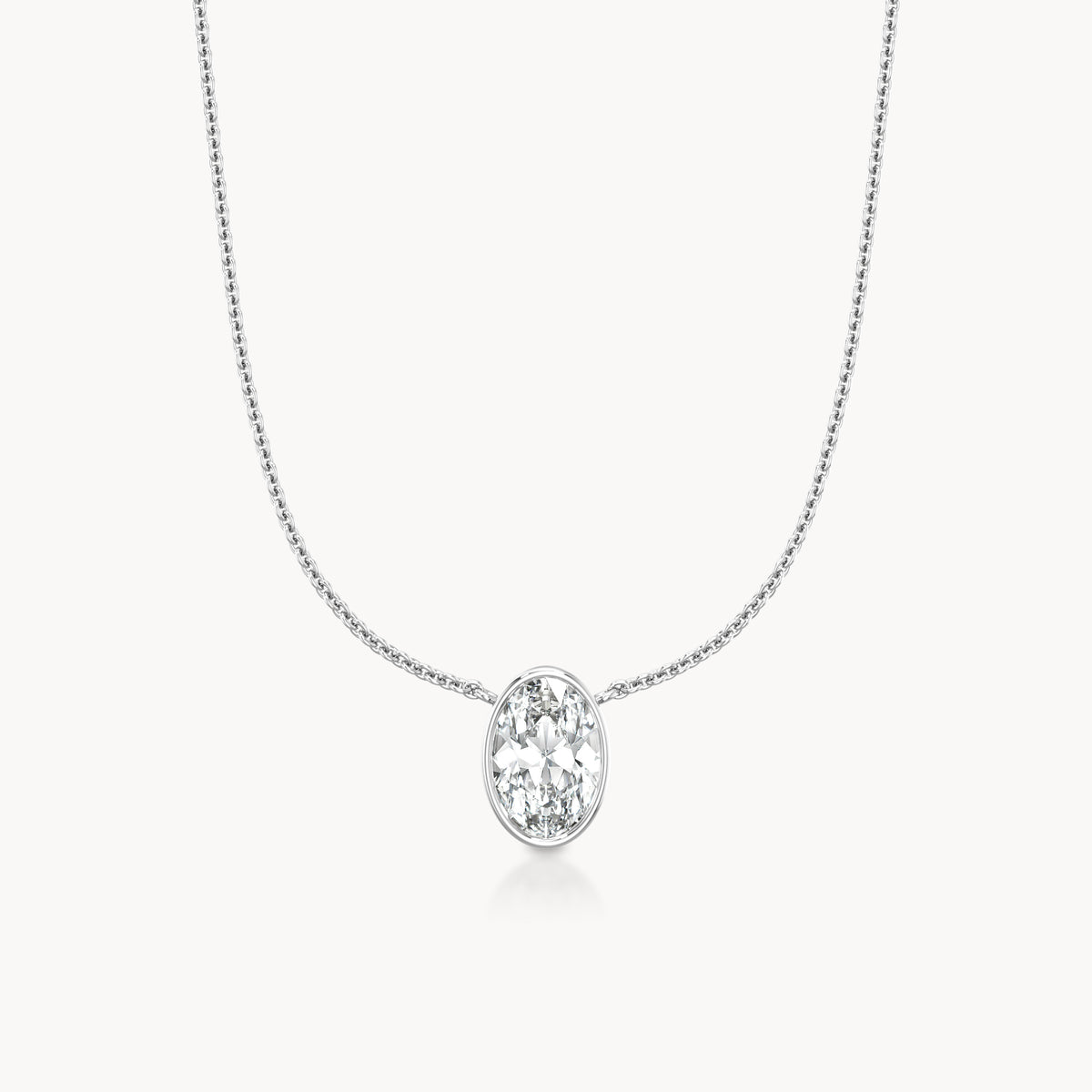 Bezel Necklace Oval