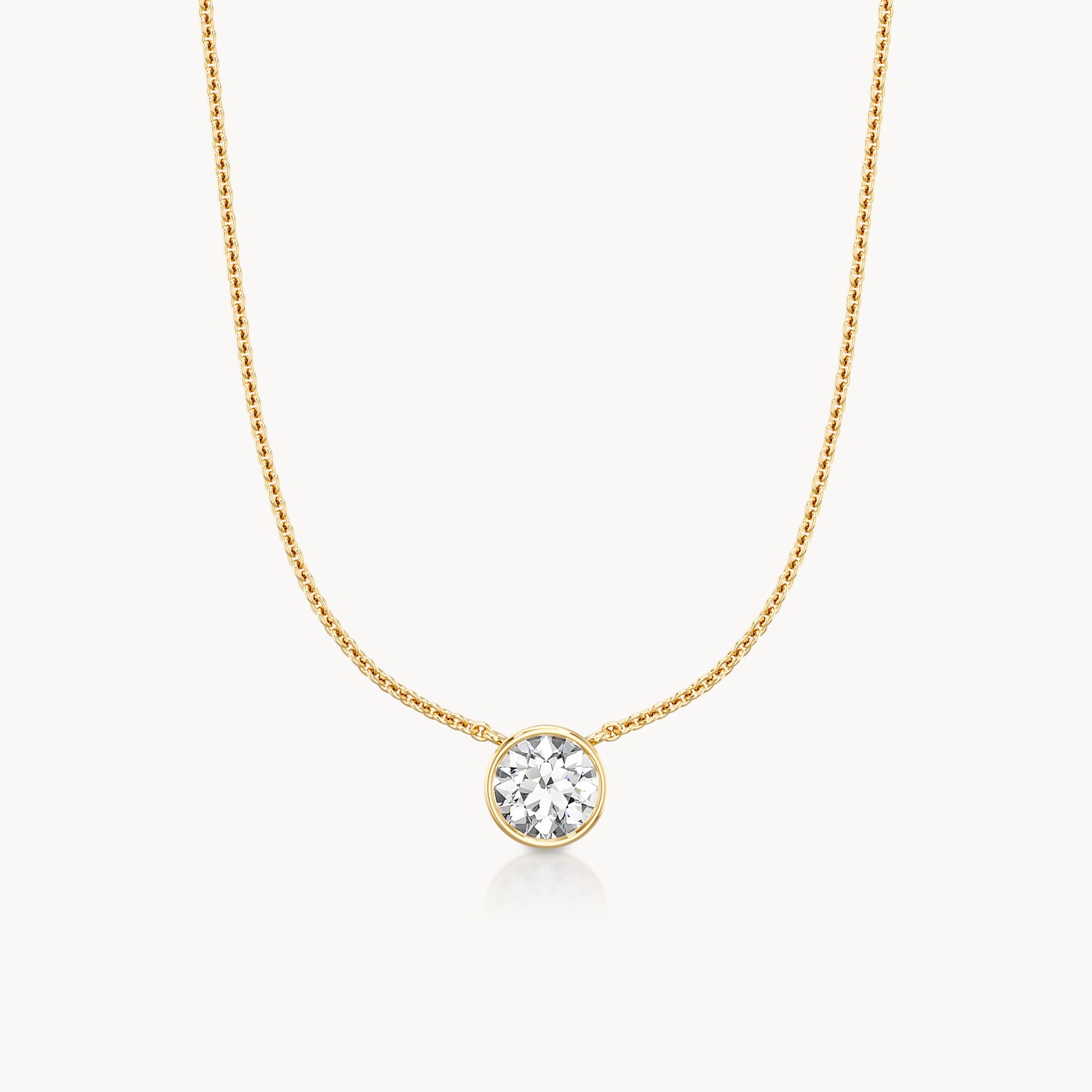 Bezel Halskette Rund