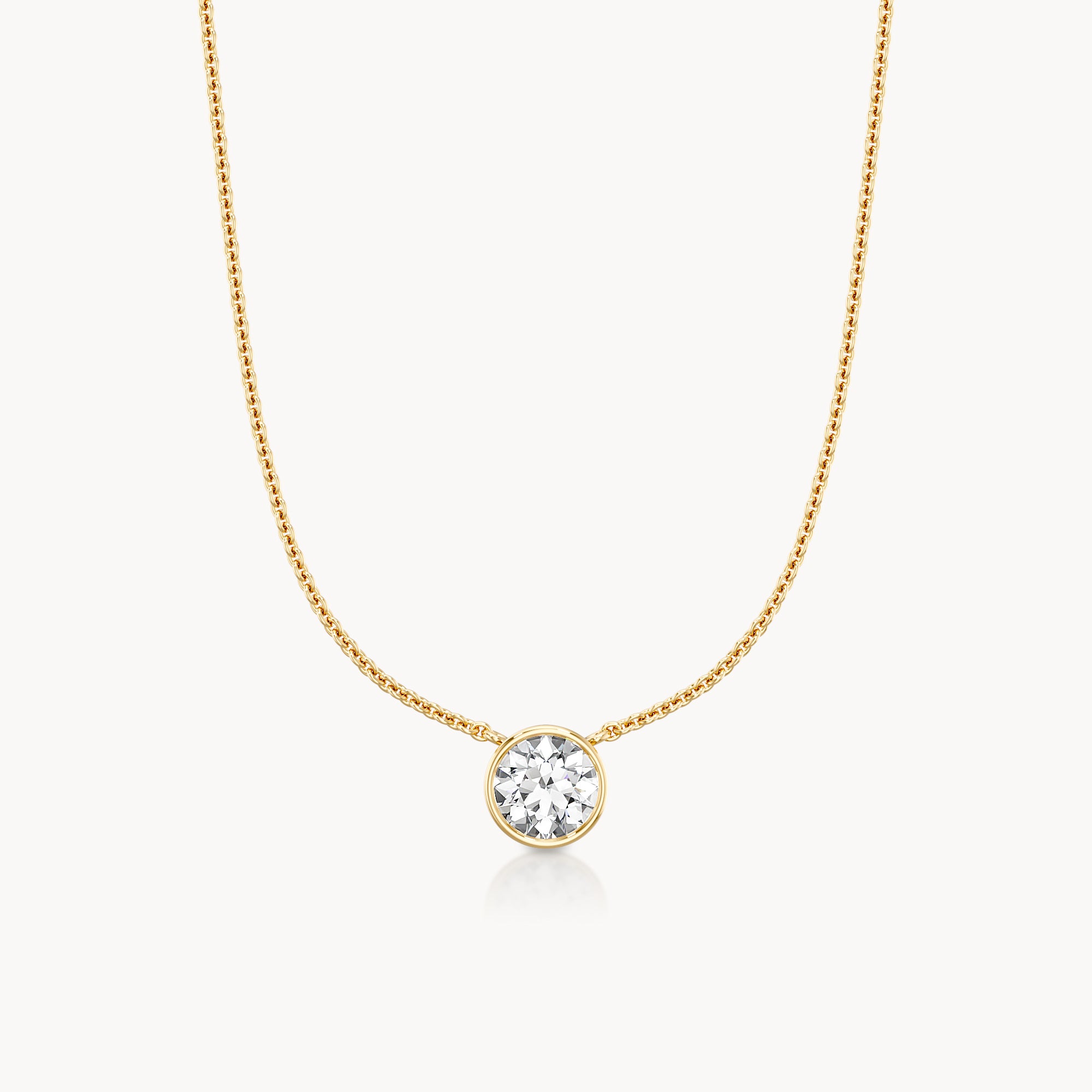 Bezel Halskette Rund