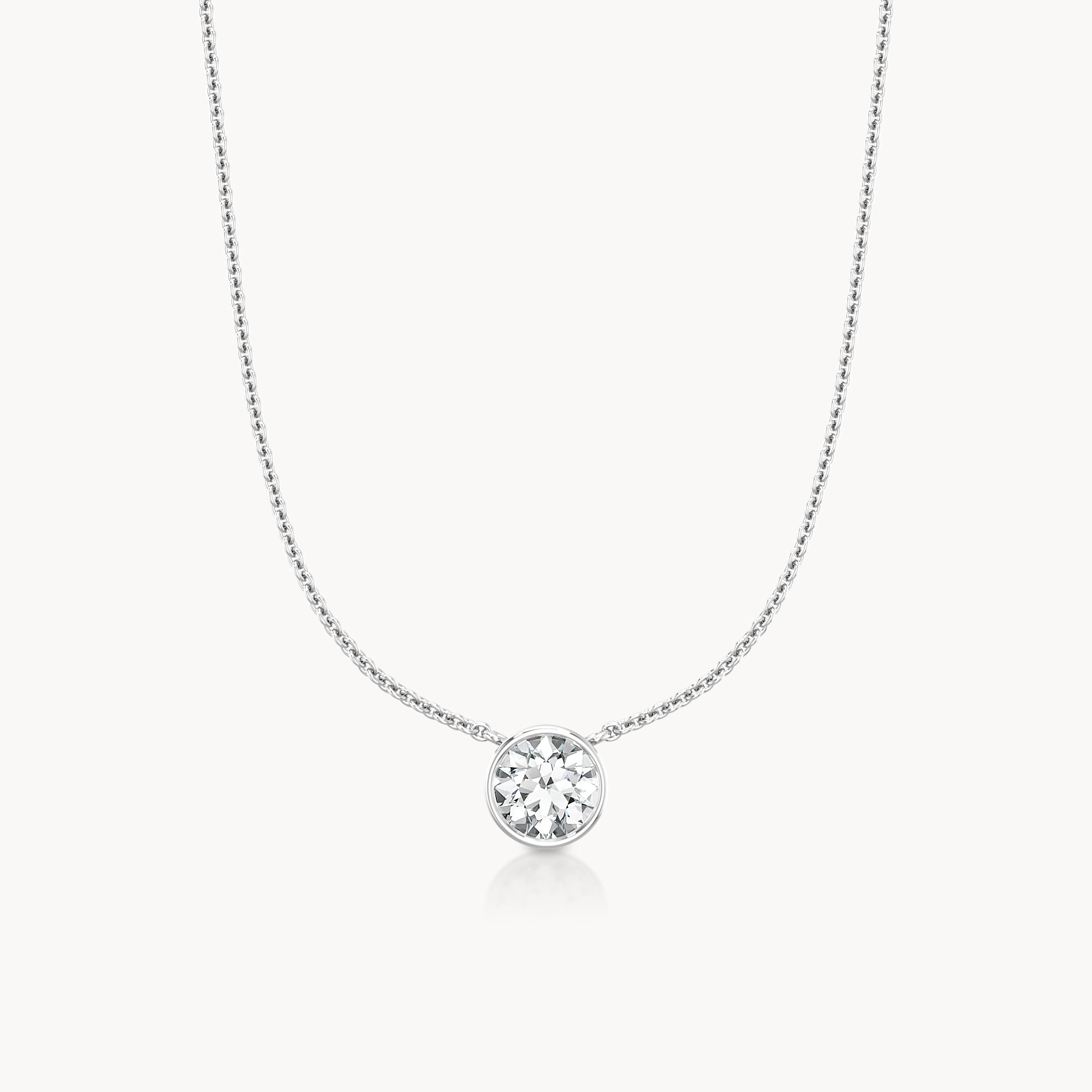 Bezel Halskette Rund