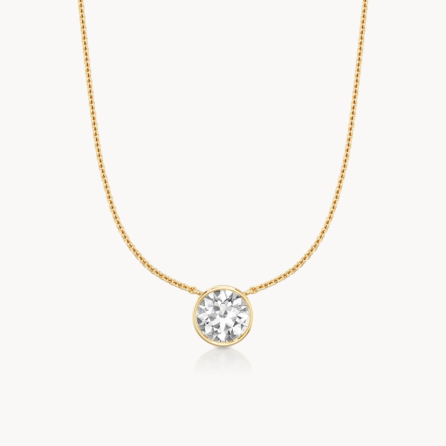 Bezel Halskette Rund