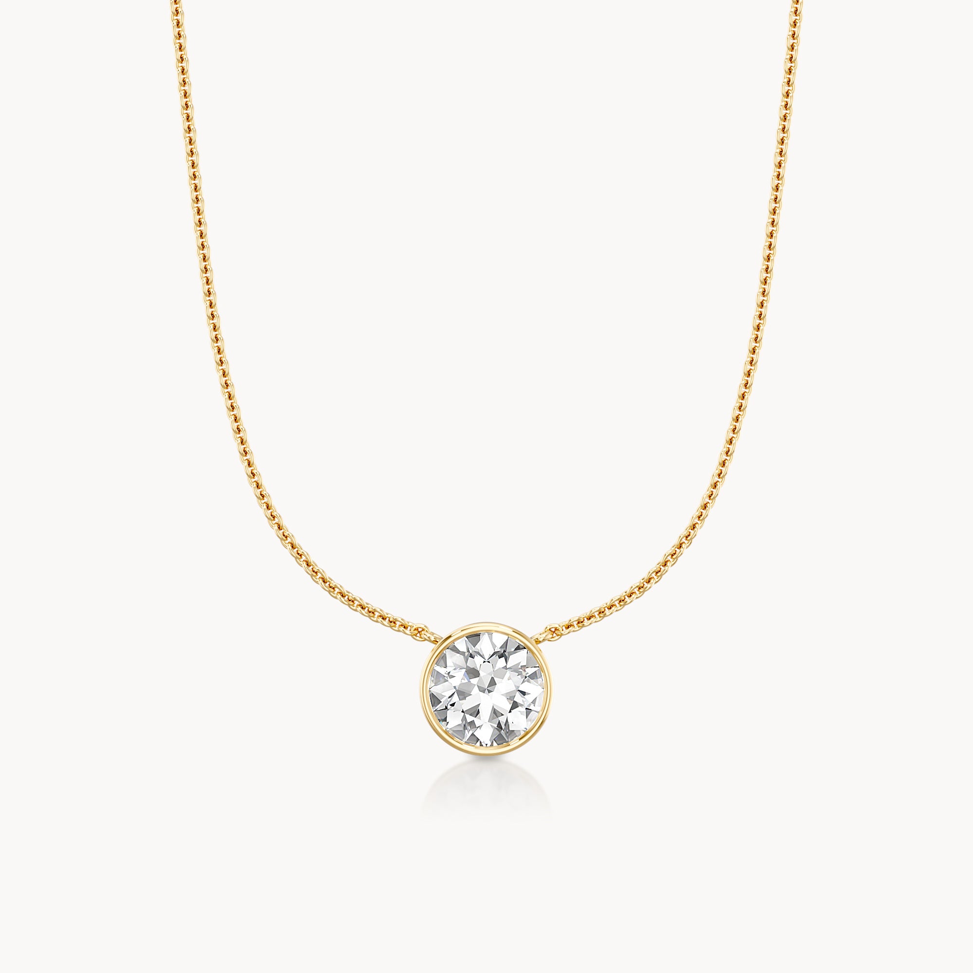 Bezel Halskette Rund