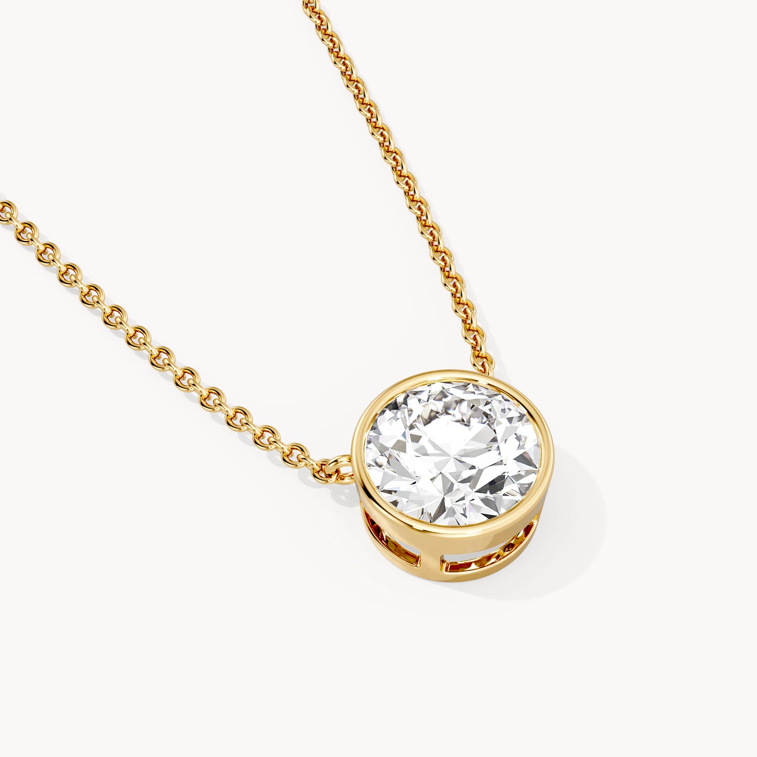 Bezel Halskette Rund