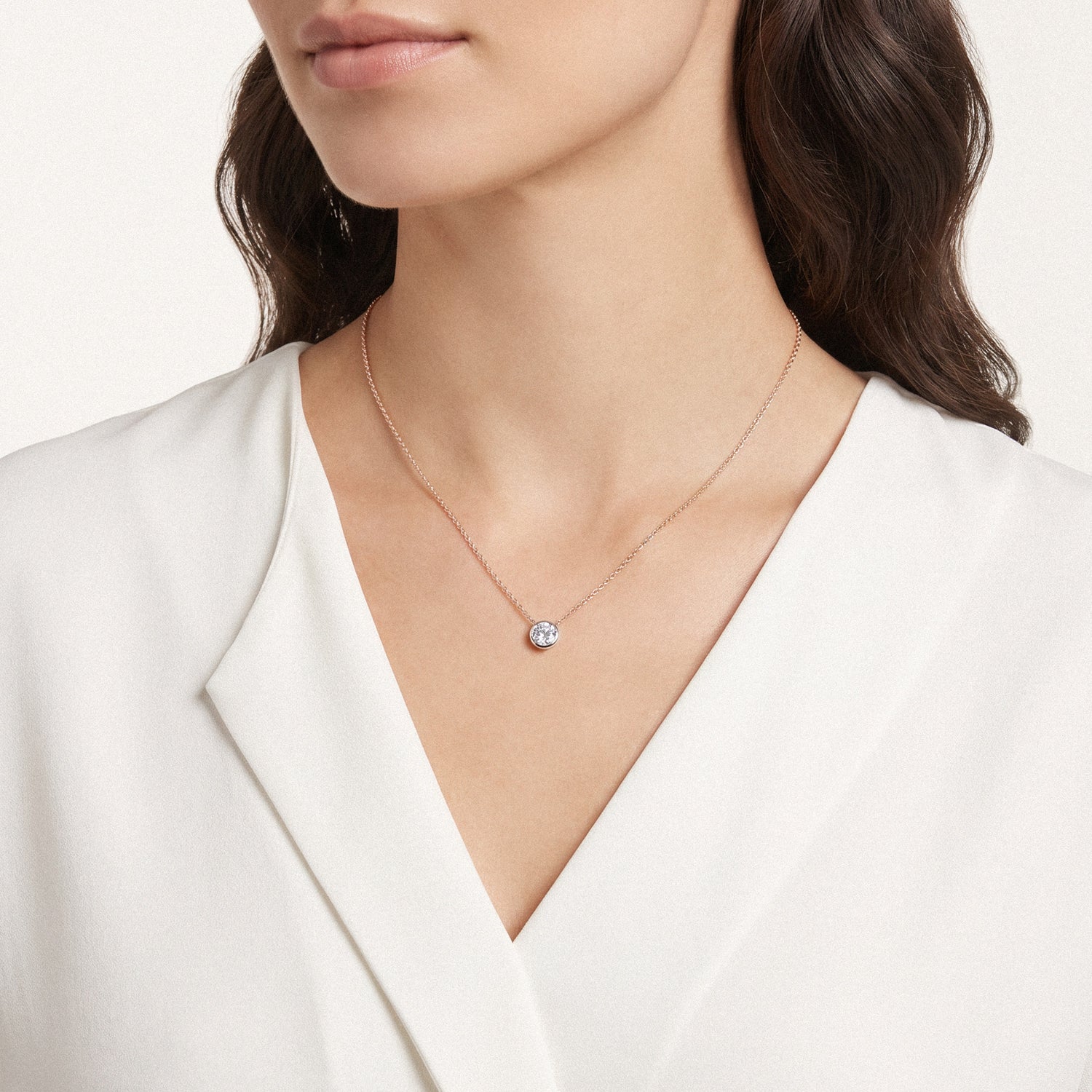 Bezel Halskette Rund